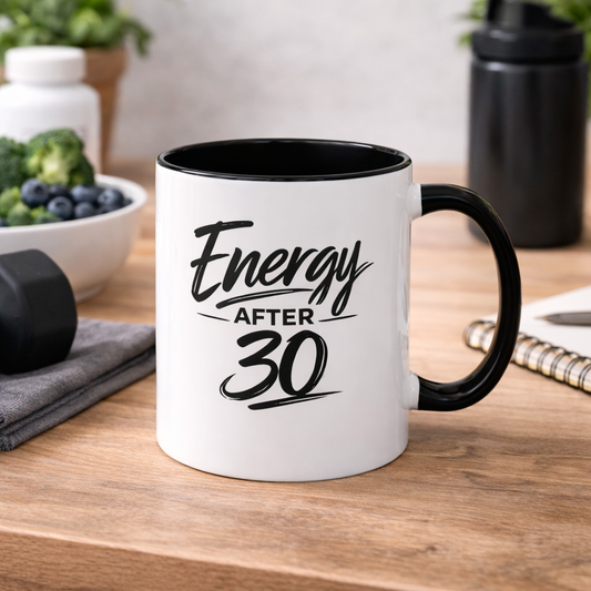 Energy After 30 Coffee Mug — Funny 11oz & 15oz Ceramic Cup for 30th Birthday Gift